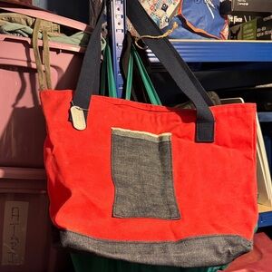 Stylish Red and Blue Tote Bag